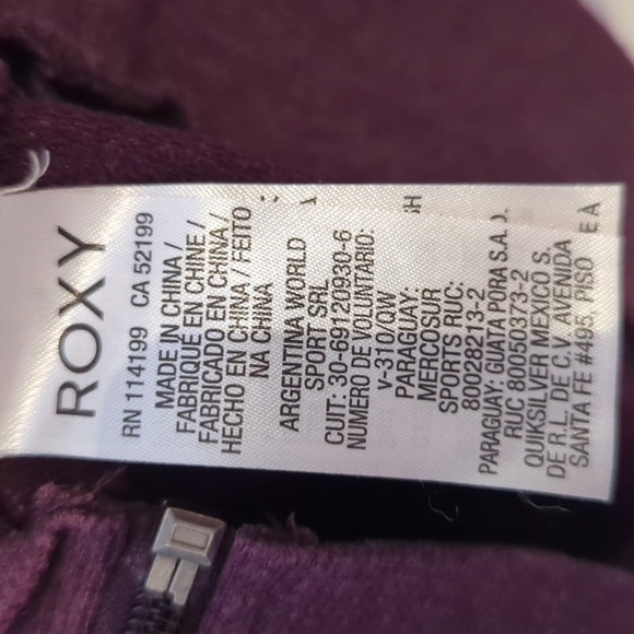 Roxy hoodie drawstring zipp- up purple surf Casual Sportswear lounge size M - Picture 3 of 4